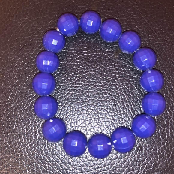 Blue chunky beaded elegant braclet - Picture 2 of 3